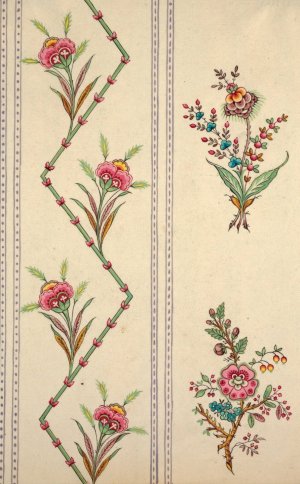 Printed Textile Design by Louis-Albert Dubois Oil Painting