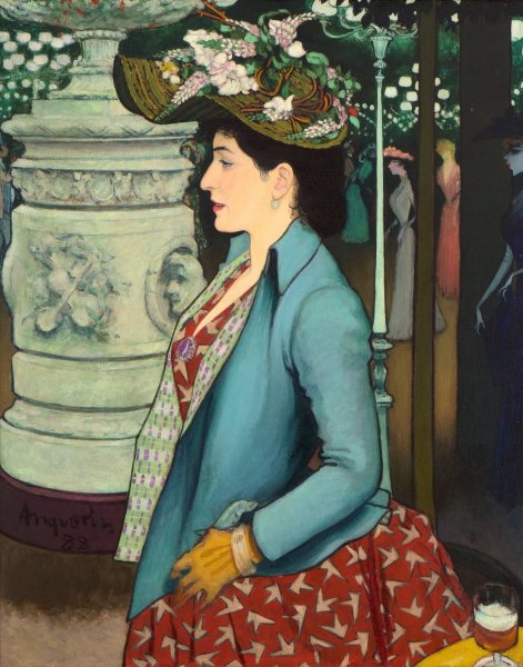 An Elegant Woman at the elysee Montmartre  by Louis Anquetin - Hand-Painted Oil Painting Reproduction