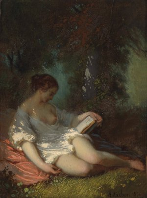 Lesende in Parklandschaft by Louis Antoine Estachon Oil Painting