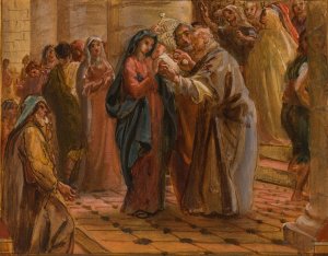 La presentation au temple by Louis-Antoine-Leon Riesener Oil Painting