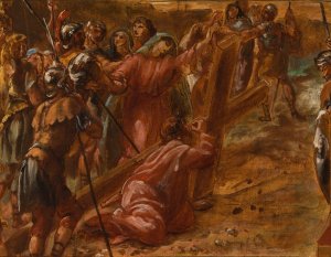 Le Christ portant sa Croix by Louis-Antoine-Leon Riesener Oil Painting