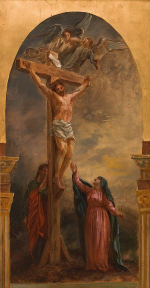 Le Christ portant sa Croix Oil painting by Louis-Antoine-Leon Riesener