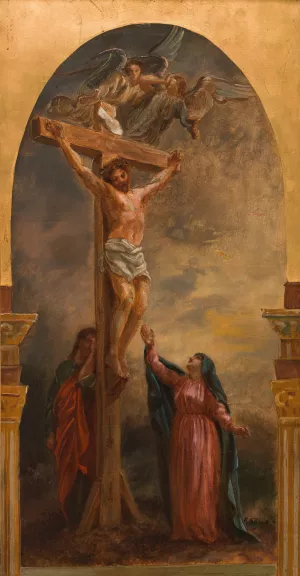 Le Christ portant sa Croix by Louis-Antoine-Leon Riesener Oil Painting