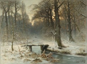 A January Evening in the Woods of The Hague by Louis Apol Oil Painting