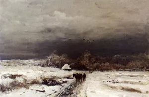 A Late Afternoon in Winter by Louis Apol Oil Painting