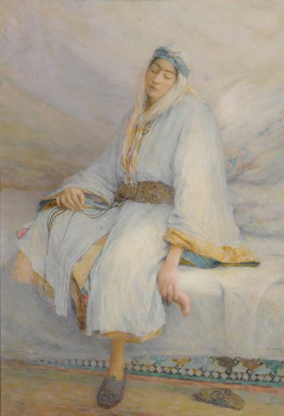 Main Product Photo of A Moroccan In Repose  Painting by Louis Auguste Girardot