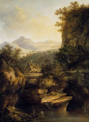 Mountainous Landscape with a Farm by Louis Belanger Oil Painting