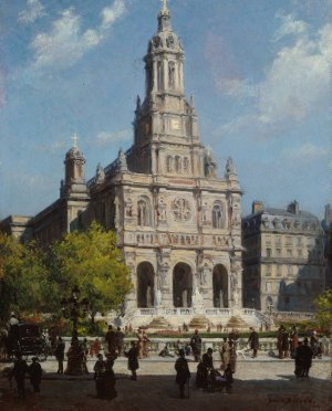 L'eglise de la Trinite by Louis Beroud Oil Painting