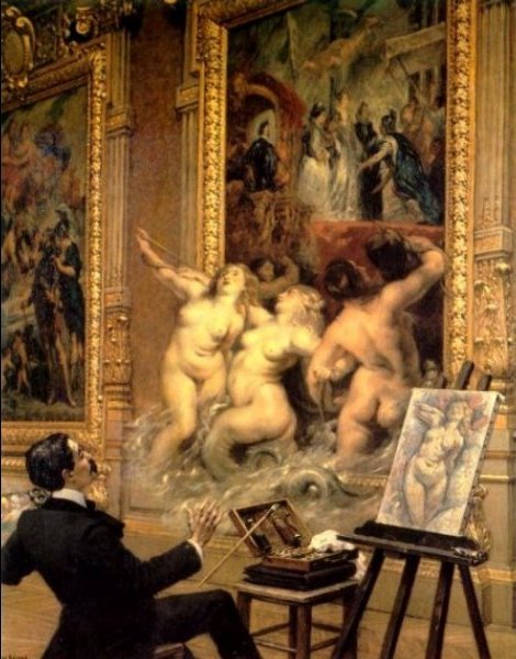 Main Product Photo of The Joys Of The Flooding Painting by Louis Beroud
