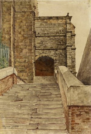 Etude d'escalier au Treport by Louis Bonnier Oil Painting