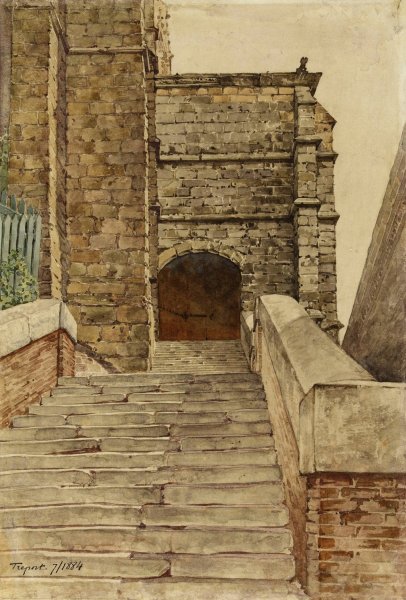 Etude d'escalier au Treport  by Louis Bonnier - Hand-Painted Oil Painting Reproduction