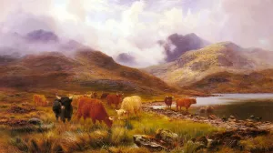 A Misty Day in the Highlands Oil painting by Louis Bosworth Hurt