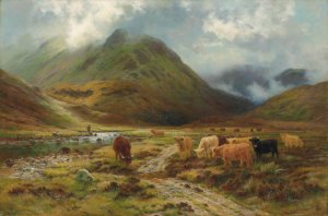 Glen at Inveroran, Perthshire by Louis Bosworth Hurt Oil Painting
