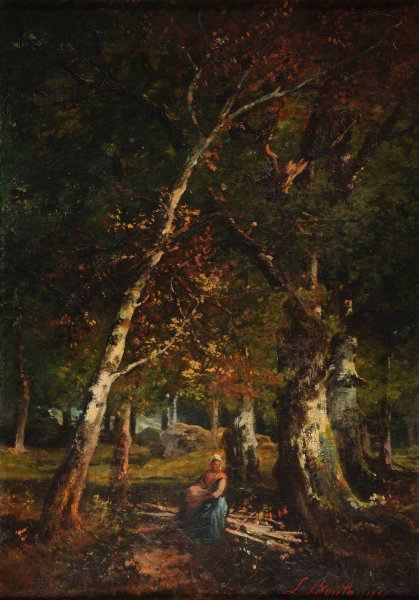 Sous-bois a Fontainebleau by Louis Boulange - Hand-Painted Oil Painting Reproduction