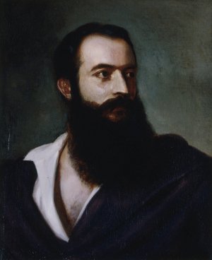 Portrait de Felice Orsini by Louis Buchheister Oil Painting