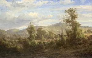 Between Tallarook and Yea Oil painting by Louis Buvelot