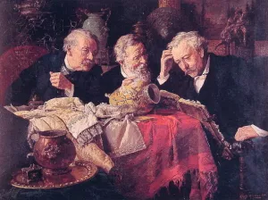 An Old Volume by Louis C. Moeller Oil Painting