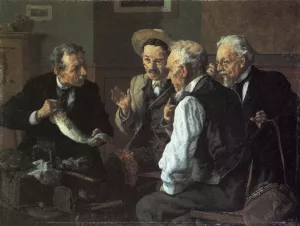 Discussing the Catch by Louis C. Moeller - Oil Painting Reproduction