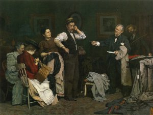 Sign Here by Louis C. Moeller Oil Painting