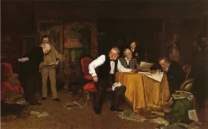 The Bibliomaniacs by Louis C. Moeller - Oil Painting Reproduction