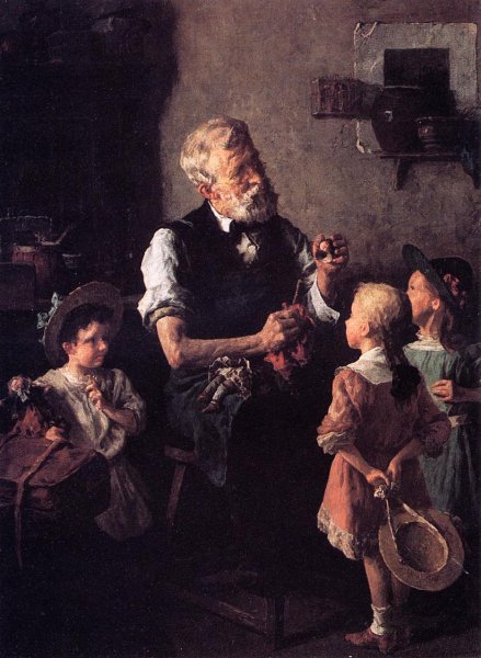 The Dollmaker by Louis C. Moeller - Hand-Painted Oil Painting Reproduction