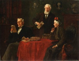 The Letters also known as Seeking Advice by Louis C. Moeller Oil Painting