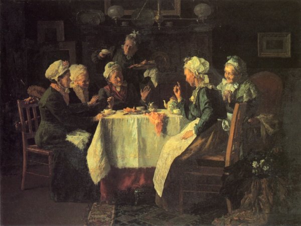 Main Product Photo of The Tea Party Painting by Louis C. Moeller