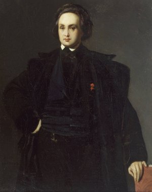 Victor Hugo by Louis Candide Boulanger Oil Painting