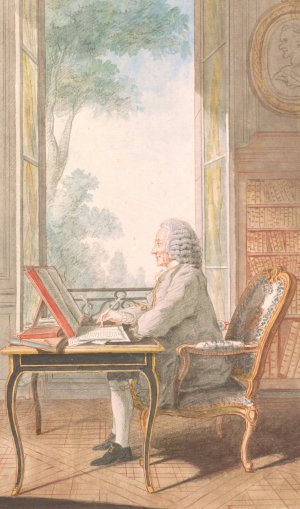 Etienne Laureault de Foncemagne at a Writing Desk by Louis Carrogis Carmontelle Oil Painting
