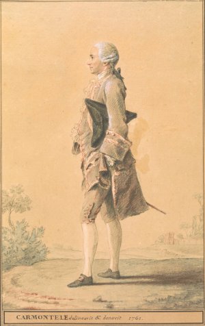Man Standing with Hat under Arm by Louis Carrogis Carmontelle Oil Painting