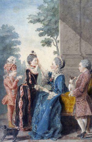 Mme de Roncherolles et ses trois enfants by Louis Carrogis Carmontelle Oil Painting