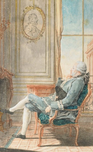 Philippe Egalite, Duc d'Orleans  by Louis Carrogis Carmontelle - Hand-Painted Oil Painting Reproduction