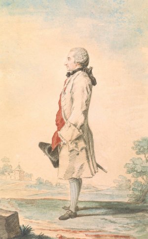 Portrait of a Man Standing with Hat in Hand by Louis Carrogis Carmontelle Oil Painting
