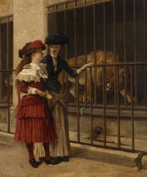 Visit to Artis Oil painting by Louis-Charles Bombled