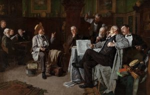 The Dubious Tale by Louis Charles Moeller Oil Painting