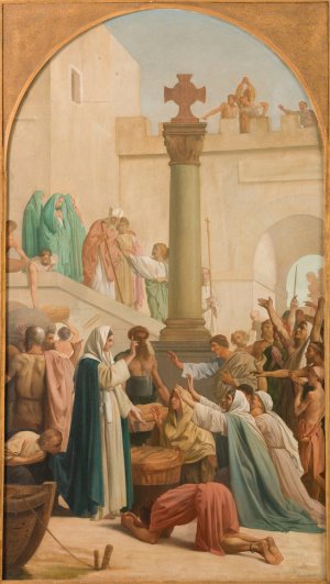 Sainte Genevieve distribuant le pain aux pauvres pendant le siege de Paris by Louis Charles Timbal Oil Painting