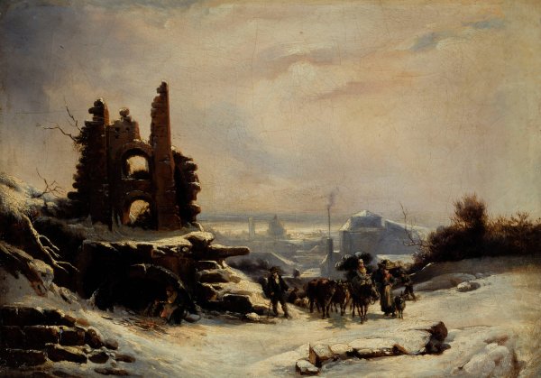 Le retour du marche  by Louis Claude Mallebranche - Hand-Painted Oil Painting Reproduction