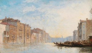 The Grand Canal, Venice by Louis Claude Mouchot Oil Painting