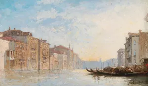 The Grand Canal, Venice by Louis Claude Mouchot Oil Painting