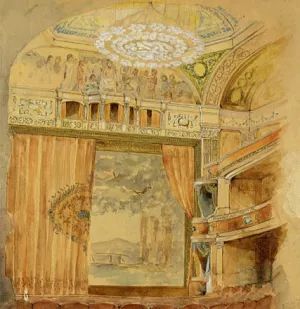 Design for Lyceum Theatre, New York Oil painting by Louis Comfort Tiffany