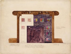 Design for Mosaic Mantel Facing in Residence of Mrs. Louis G. Kaufman, Short Hills, New Jersey by Louis Comfort Tiffany Oil Painting
