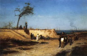 Fruit Vendors Under the Sea Wall at Nassau Oil painting by Louis Comfort Tiffany