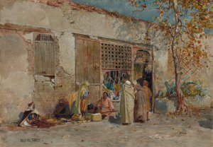 Moroccan Scene by Louis Comfort Tiffany Oil Painting