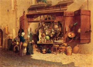 The Village Peddler Oil painting by Louis Comfort Tiffany