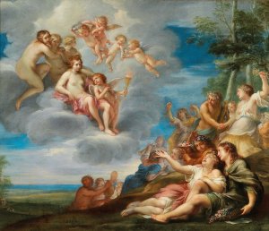 Venus and Apollo with the Muses by Louis Cousin Oil Painting