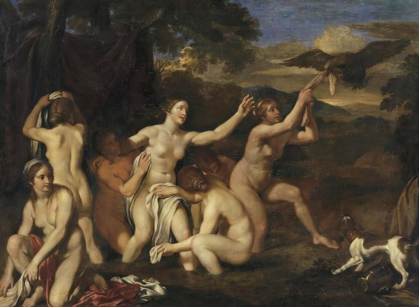 Diana And Nymphs Bathing by Louis De Boullogne - Hand-Painted Oil Painting Reproduction