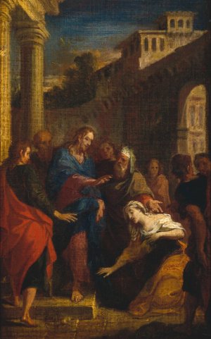 Le Christ et l'Hemorroisse by Louis De Boullogne The Younger Oil Painting