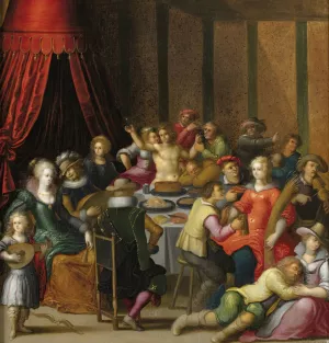 The Feast Of Bacchus by Louis De Caullery Oil Painting