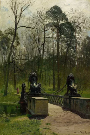 Lowenbrucke im Tiergarten by Louis Douzette Oil Painting
