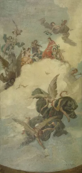Paris, cite d'art by Louis Edouard Fournier Oil Painting